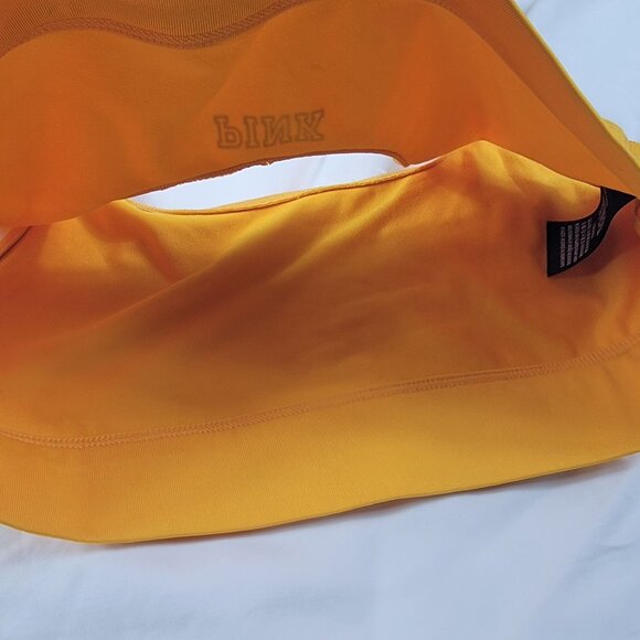 Victorias Secret Pink Ultimate Womens Small Yellow Sports Bra Training Gym Run - Picture 3 of 5